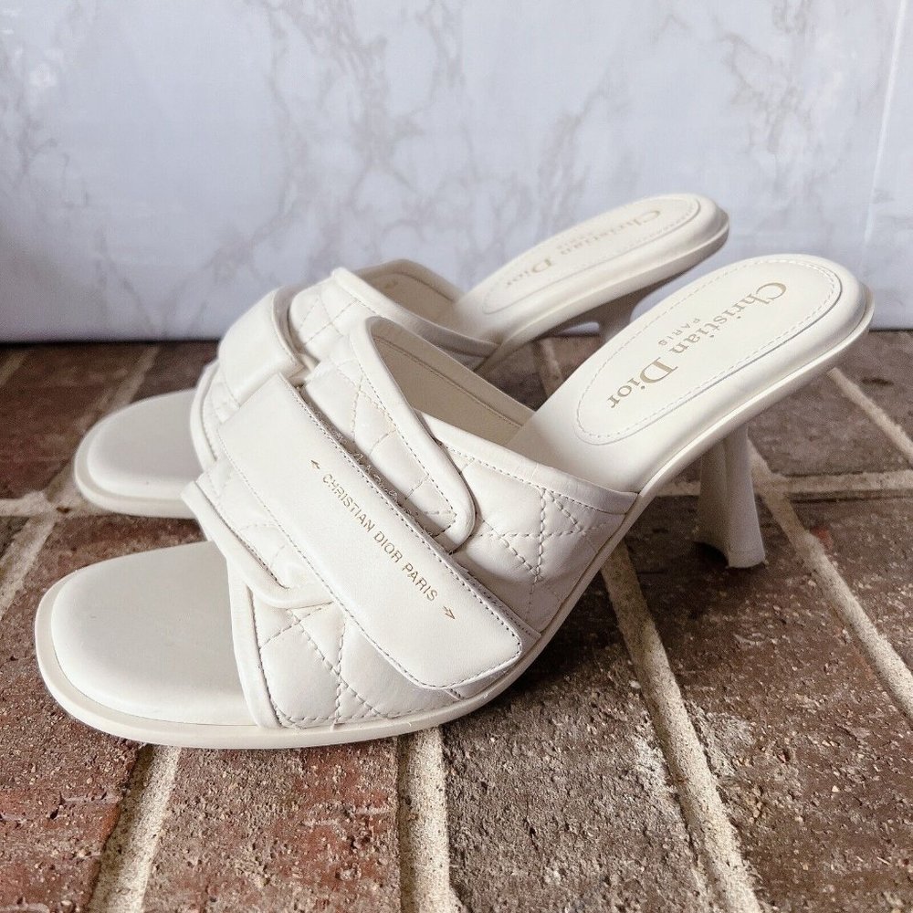 Dior Cream Quilted Heels